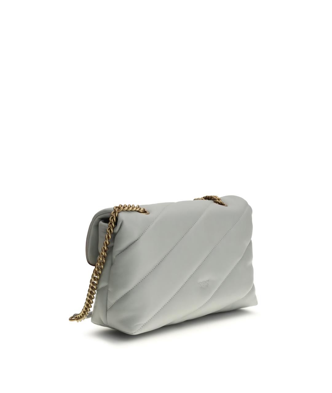 PINKO Серая кожаная сумка через плечо, фото 3