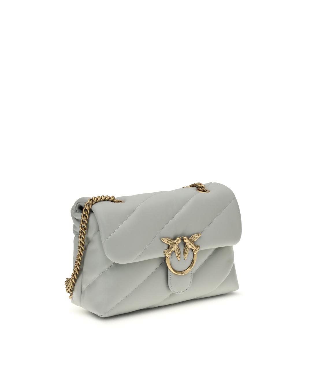 PINKO Серая кожаная сумка через плечо, фото 2