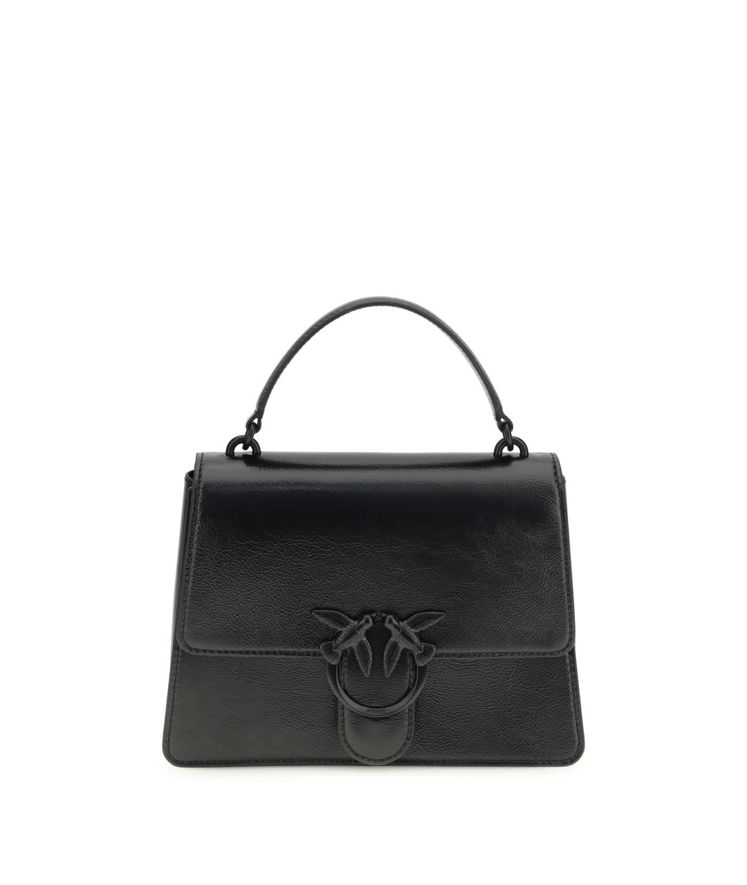 PINKO Черная кожаная сумка с короткими ручками, фото 1