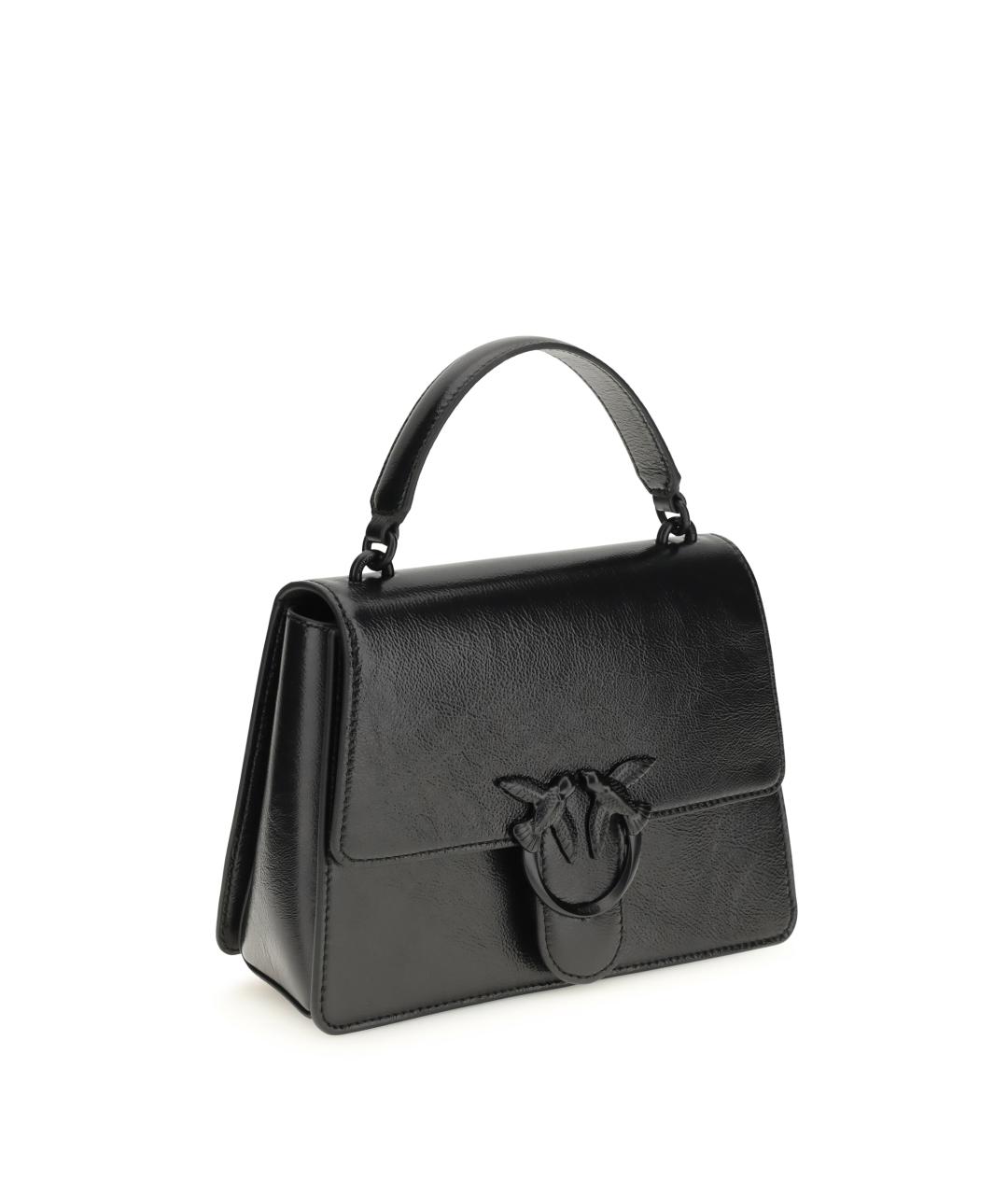PINKO Черная кожаная сумка с короткими ручками, фото 2
