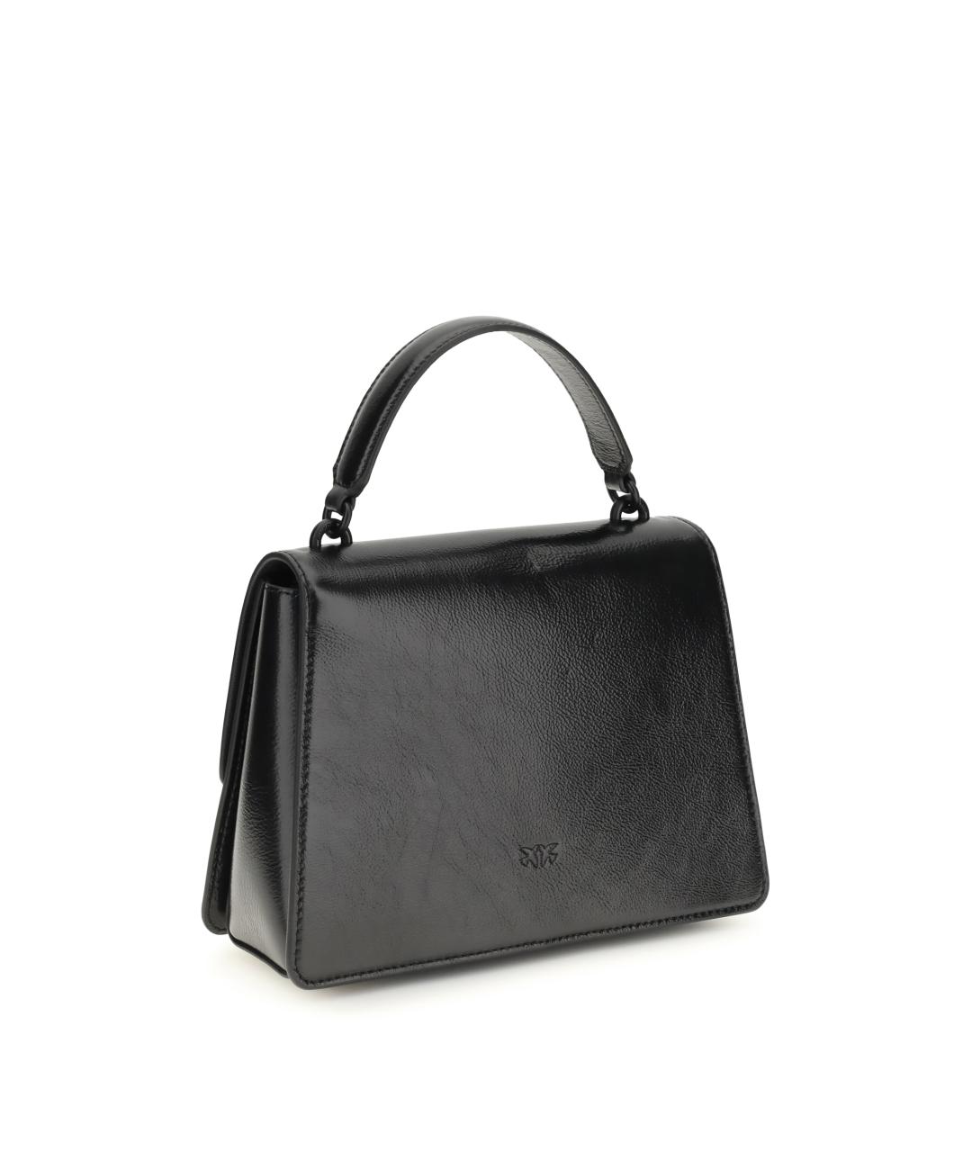 PINKO Черная кожаная сумка с короткими ручками, фото 3