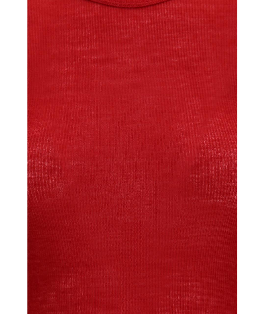 VERSACE Красная хлопковая футболка, фото 3