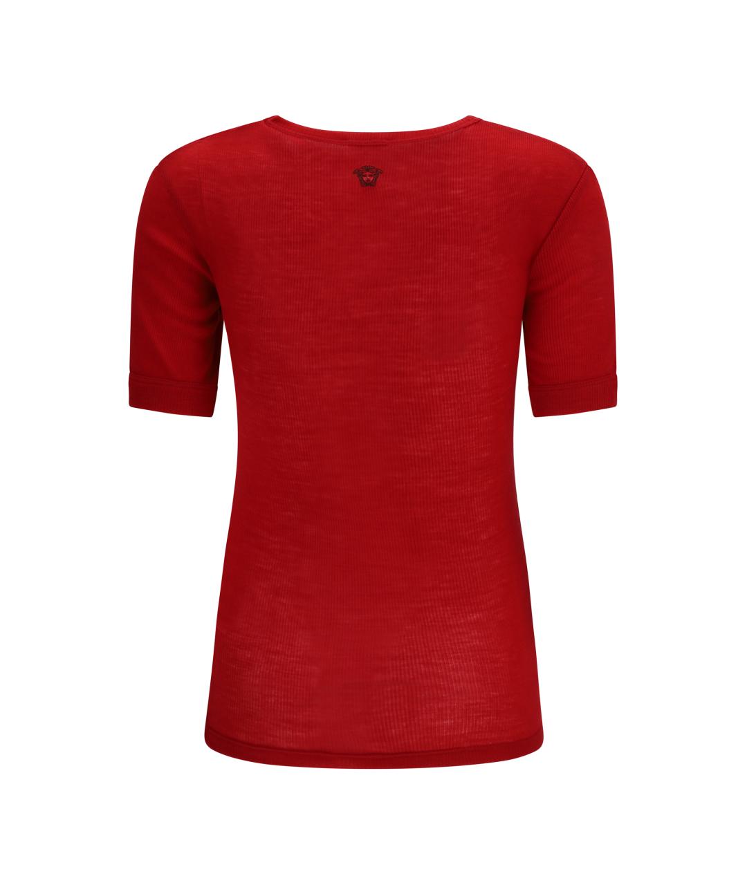 VERSACE Красная хлопковая футболка, фото 2