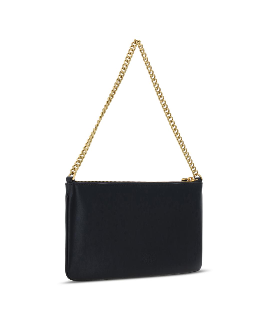 PINKO Черная кожаная сумка с короткими ручками, фото 4