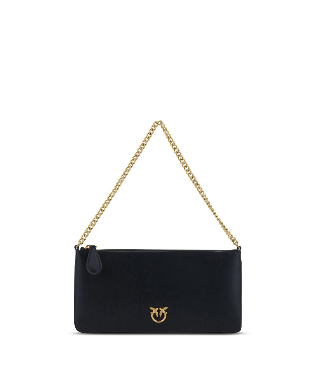 PINKO Черная кожаная сумка с короткими ручками, фото 1