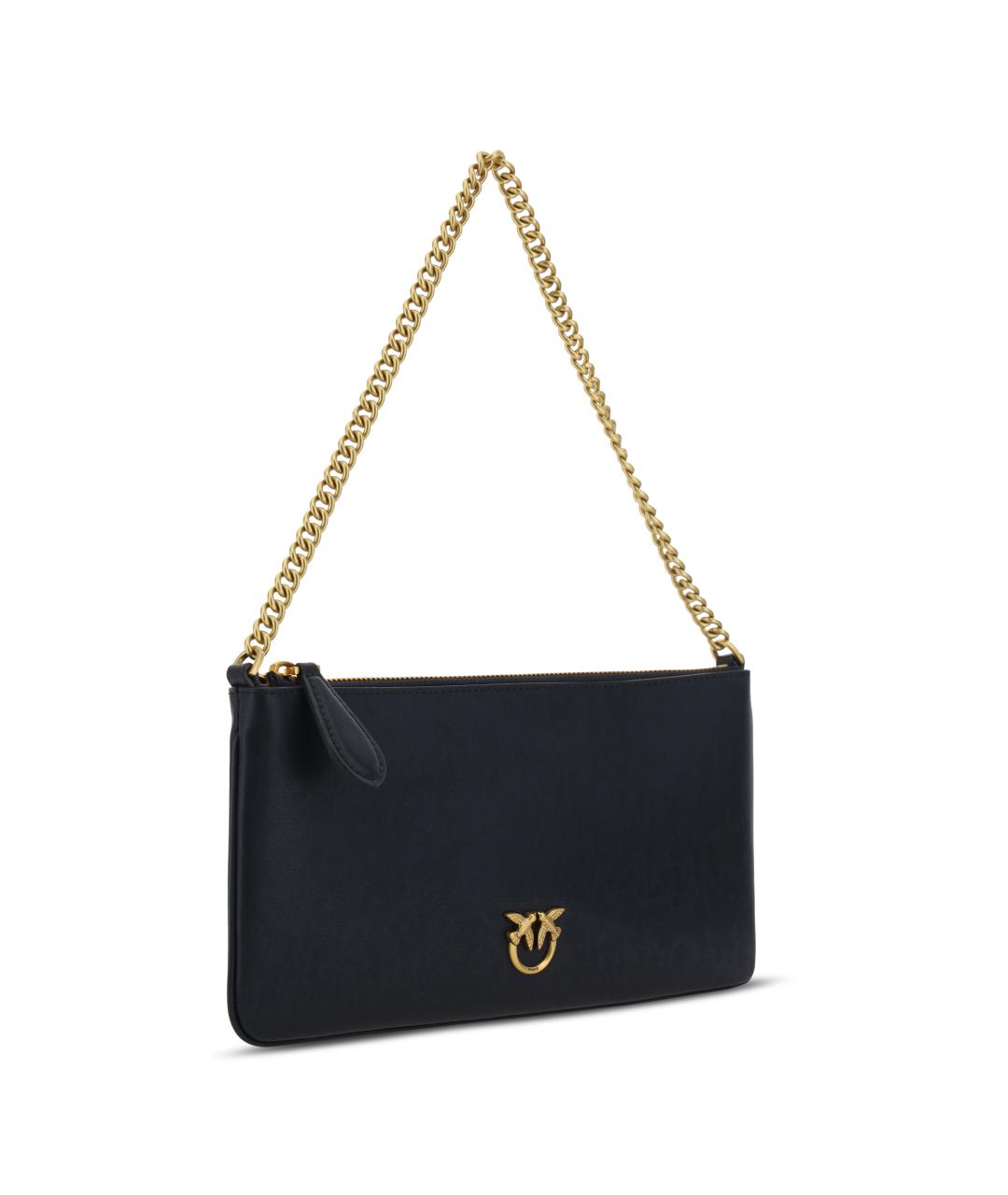 PINKO Черная кожаная сумка с короткими ручками, фото 2