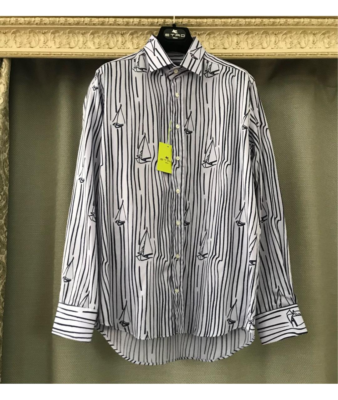 ETRO Голубая хлопковая кэжуал рубашка, фото 6