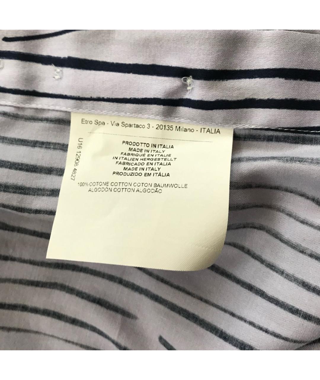 ETRO Голубая хлопковая кэжуал рубашка, фото 8