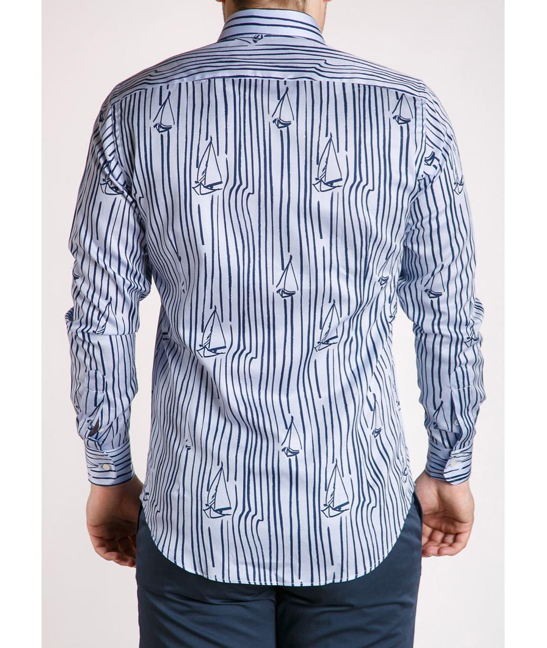 ETRO Голубая хлопковая кэжуал рубашка, фото 3