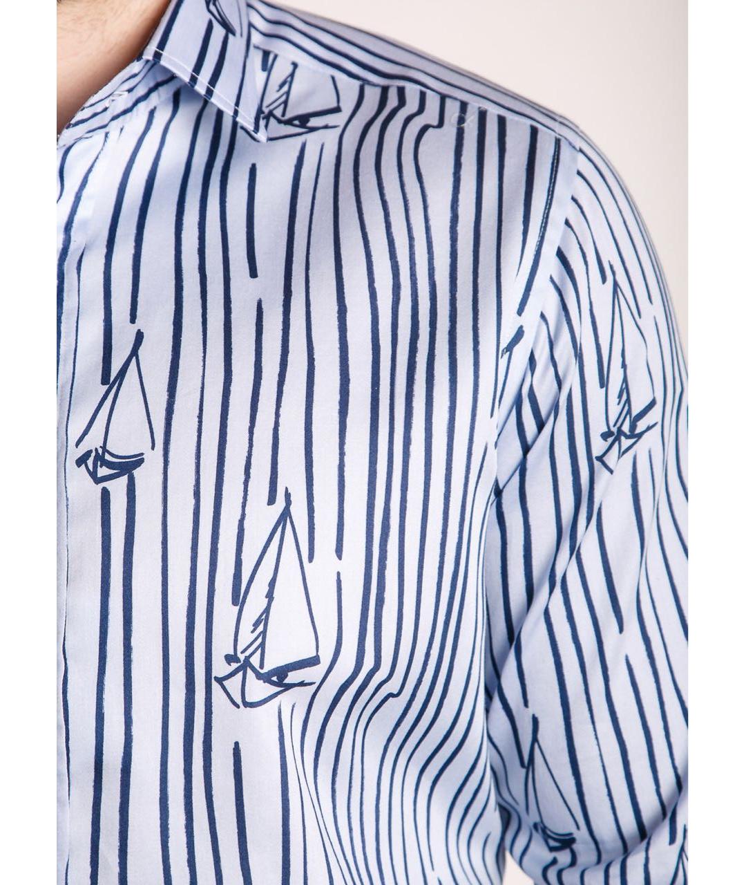 ETRO Голубая хлопковая кэжуал рубашка, фото 4