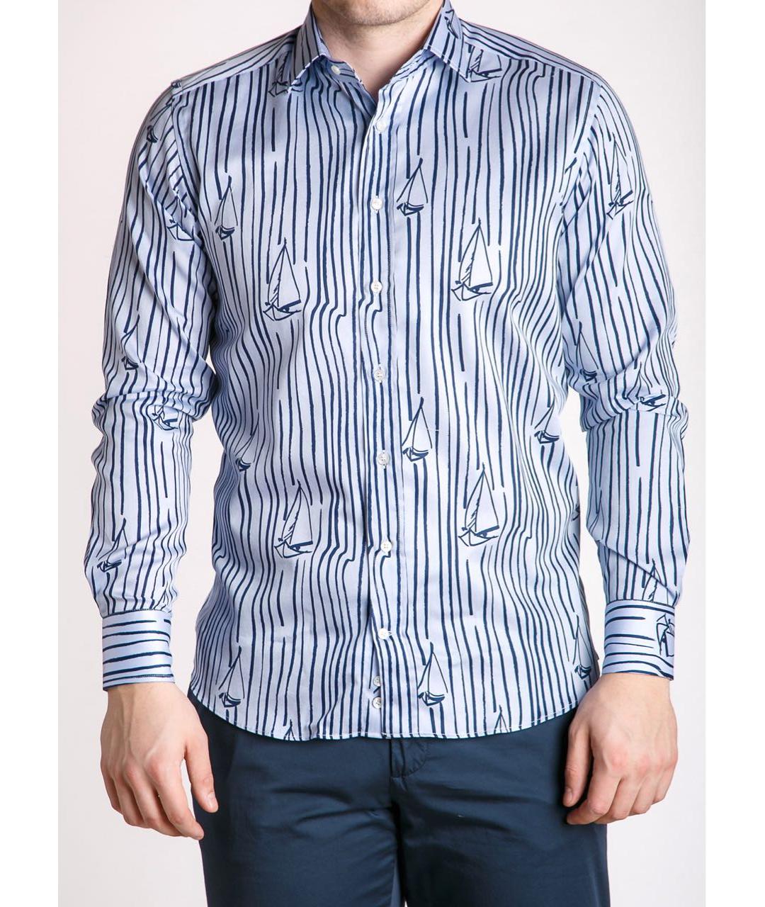 ETRO Голубая хлопковая кэжуал рубашка, фото 2