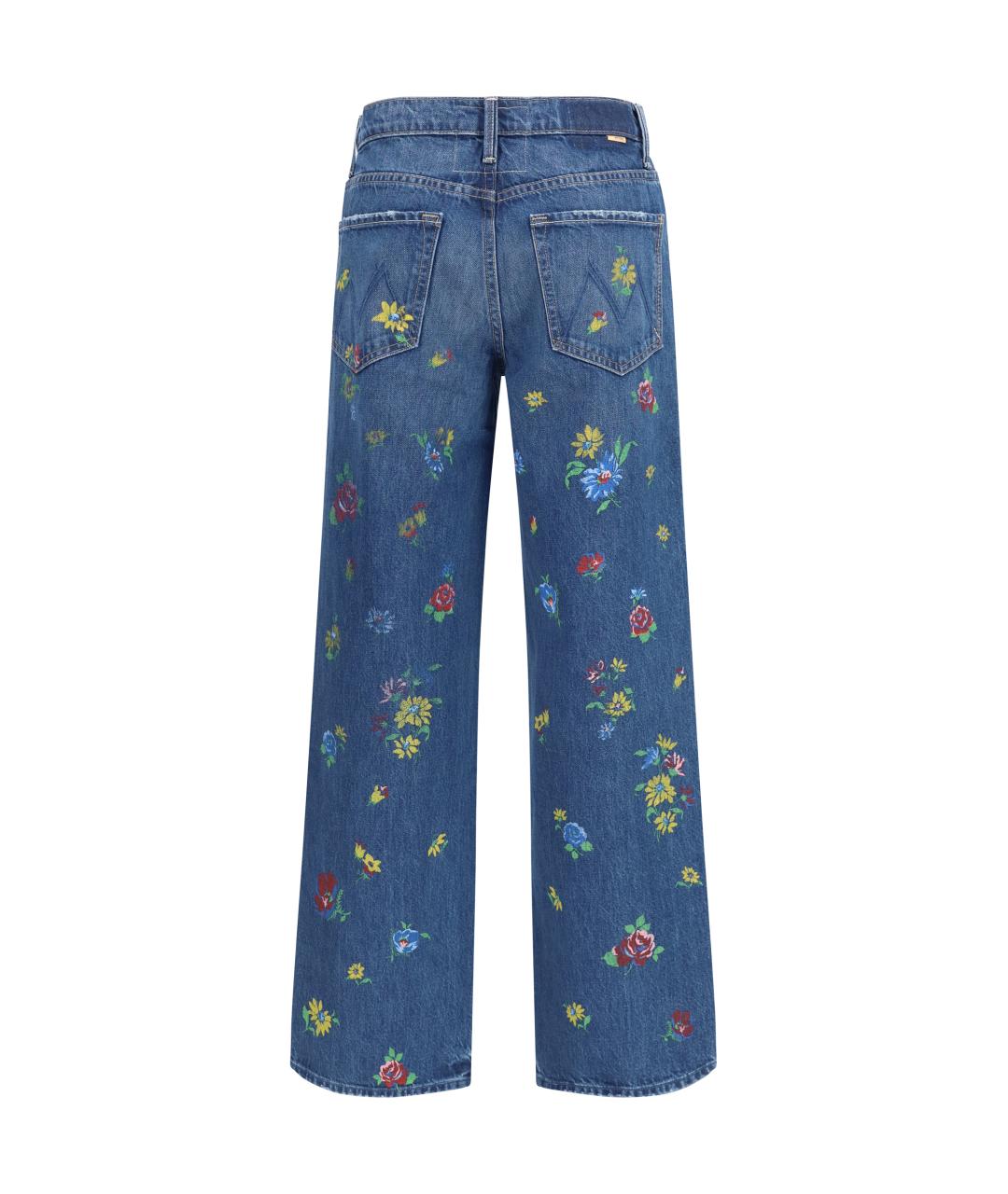 MOTHER Синие хлопковые прямые джинсы, фото 2