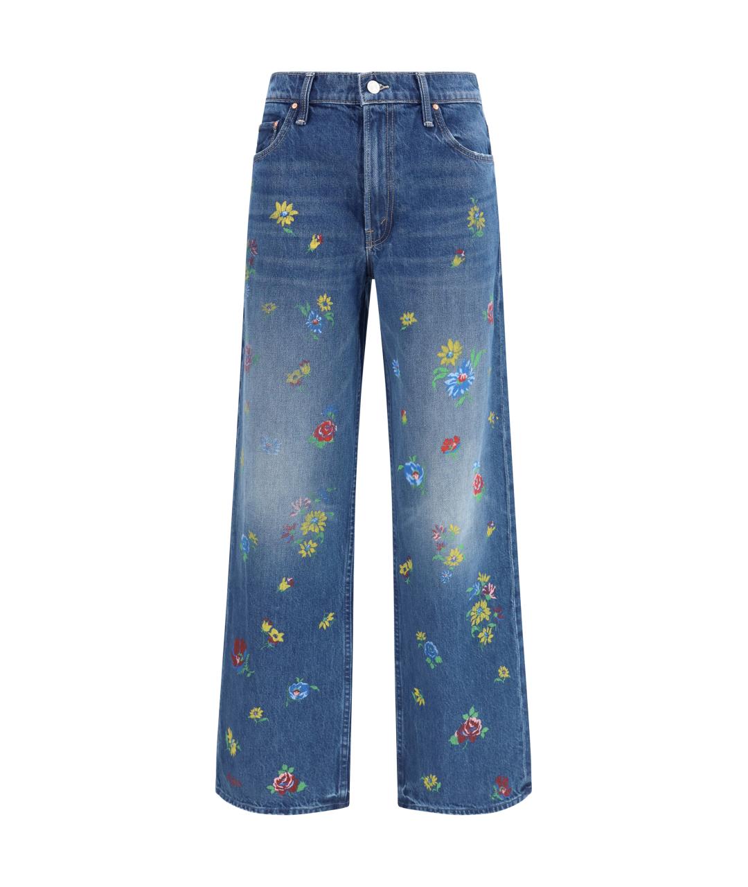 MOTHER Синие хлопковые прямые джинсы, фото 1