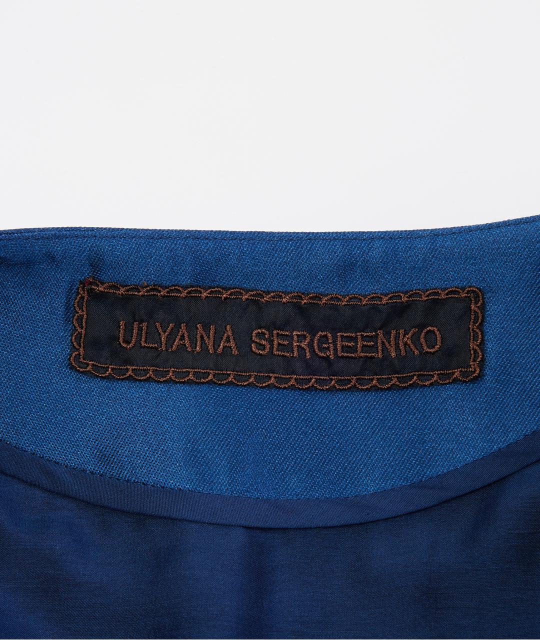 ULYANA SERGEENKO Синее шелковое повседневное платье, фото 3