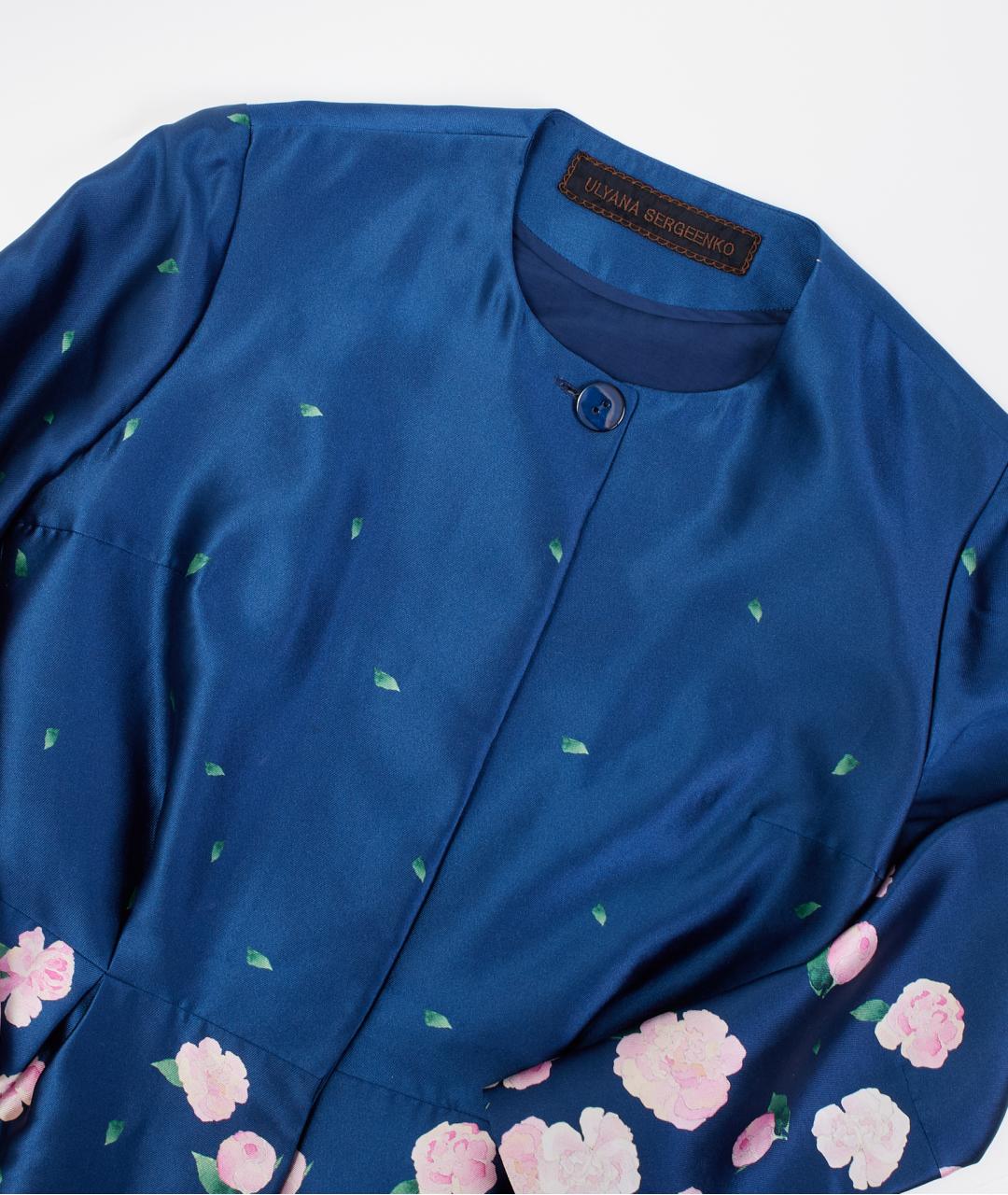 ULYANA SERGEENKO Синее шелковое повседневное платье, фото 5