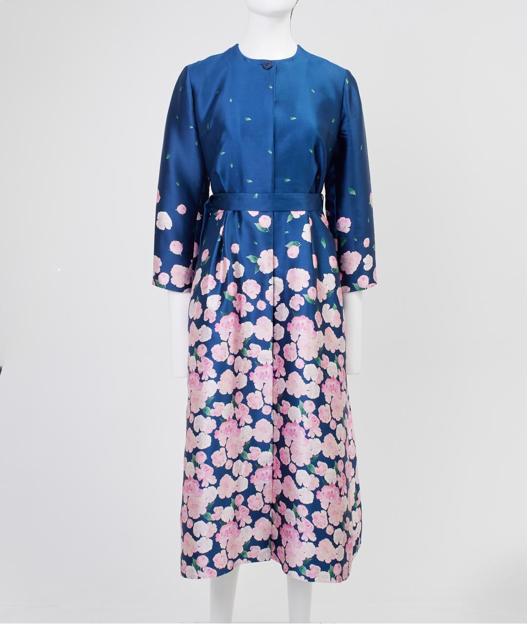 ULYANA SERGEENKO Синее шелковое повседневное платье, фото 6