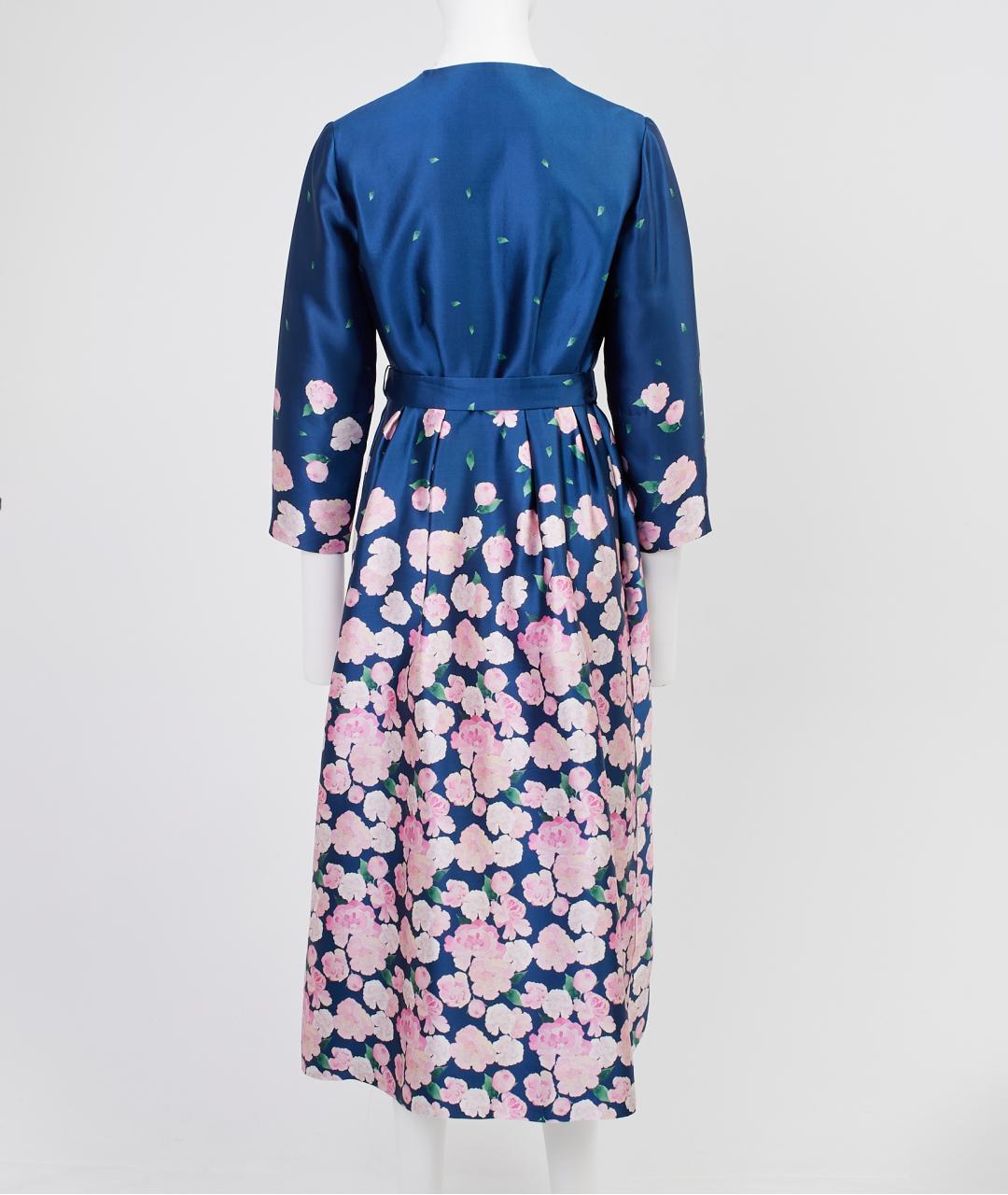 ULYANA SERGEENKO Синее шелковое повседневное платье, фото 2