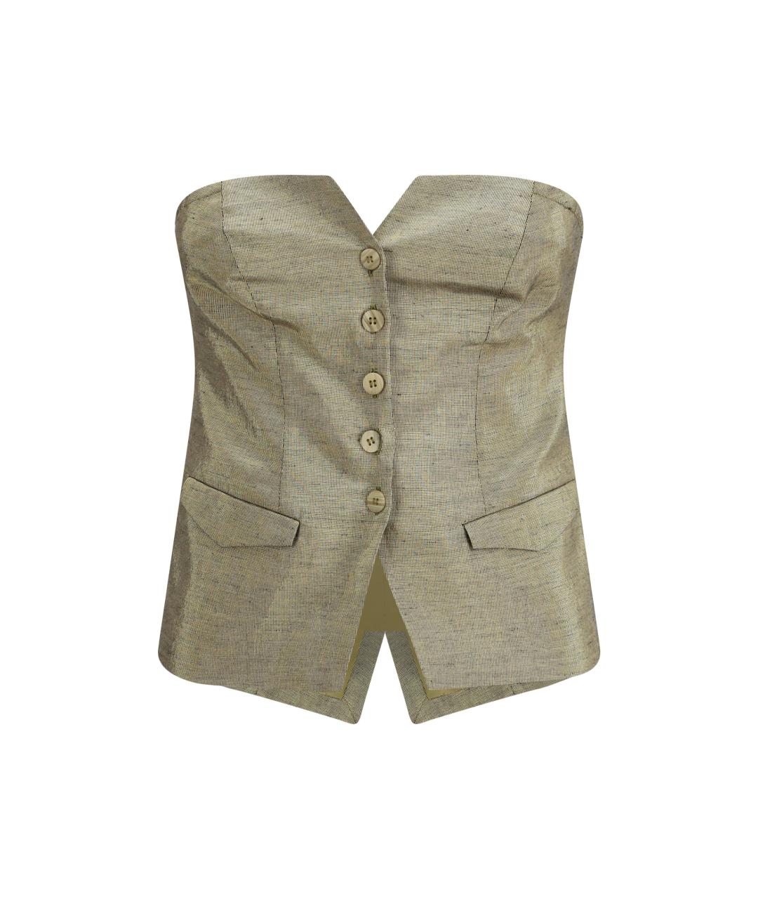 FORTE FORTE Золотая хлопковая майка, фото 1