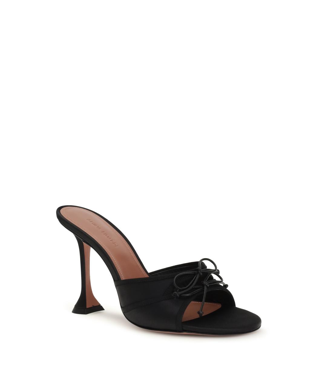 Amina Muaddi Черные кожаные мюли, фото 2