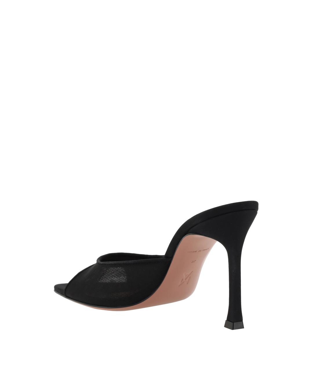 Amina Muaddi Черные текстильные мюли, фото 3