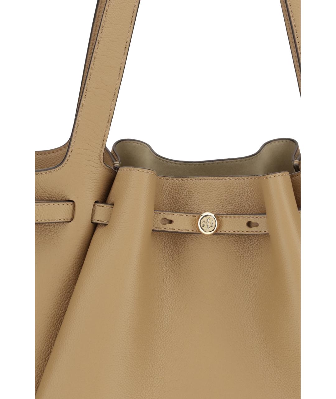 TORY BURCH Бежевая кожаная сумка тоут, фото 4