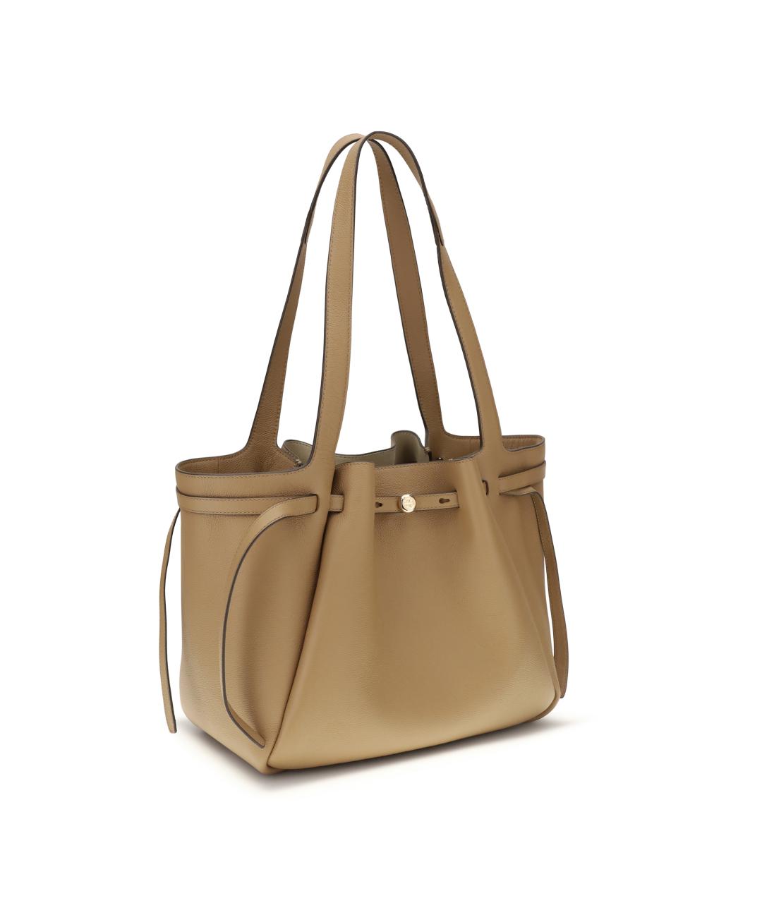 TORY BURCH Бежевая кожаная сумка тоут, фото 2