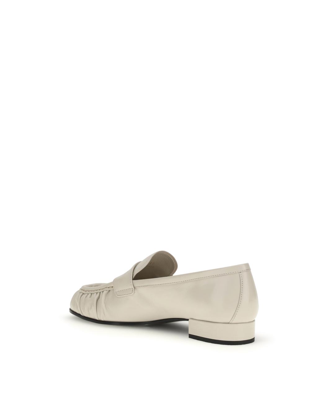 PRADA Бежевые кожаные лоферы, фото 3