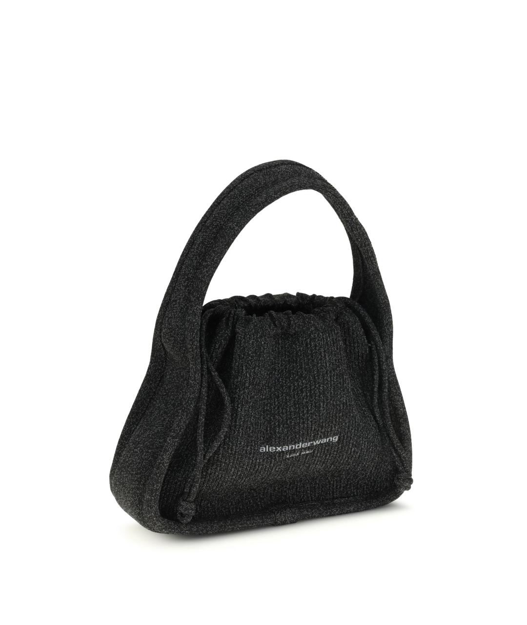 ALEXANDER WANG Антрацитовая тканевая сумка через плечо, фото 2
