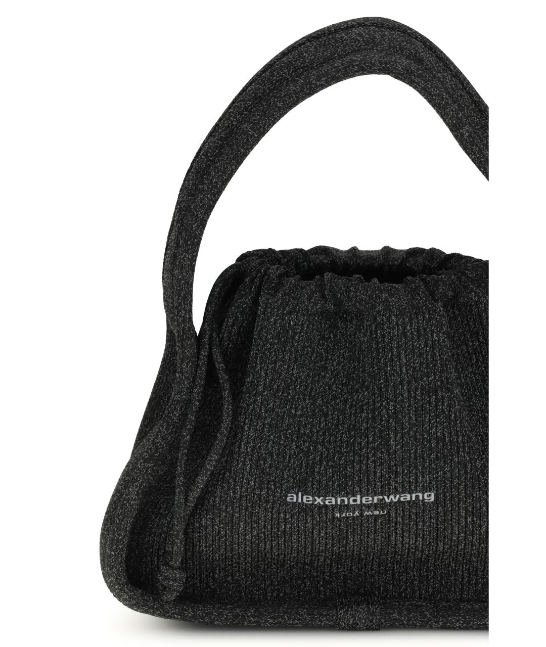 ALEXANDER WANG Антрацитовая тканевая сумка через плечо, фото 4