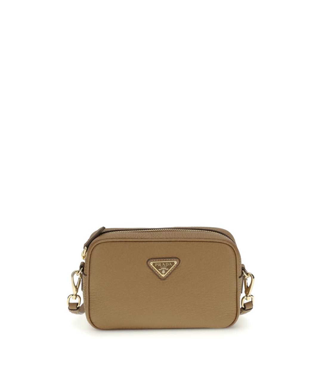 PRADA Коричневая кожаная сумка через плечо, фото 1