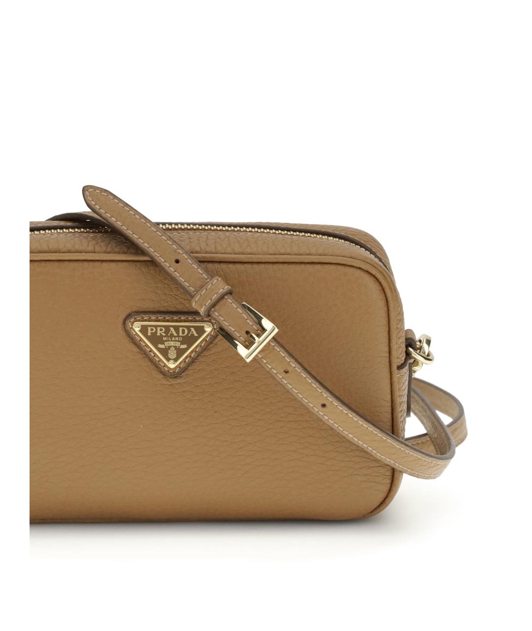 PRADA Коричневая кожаная сумка через плечо, фото 4