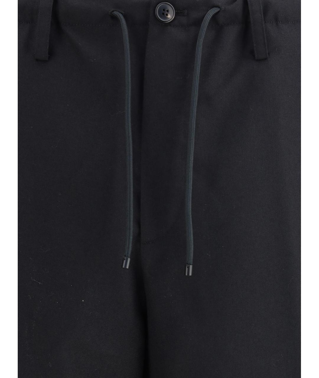 DRIES VAN NOTEN Черные шерстяные повседневные брюки, фото 3