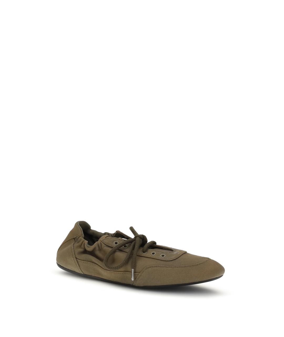 PRADA Зеленые текстильные кроссовки, фото 2