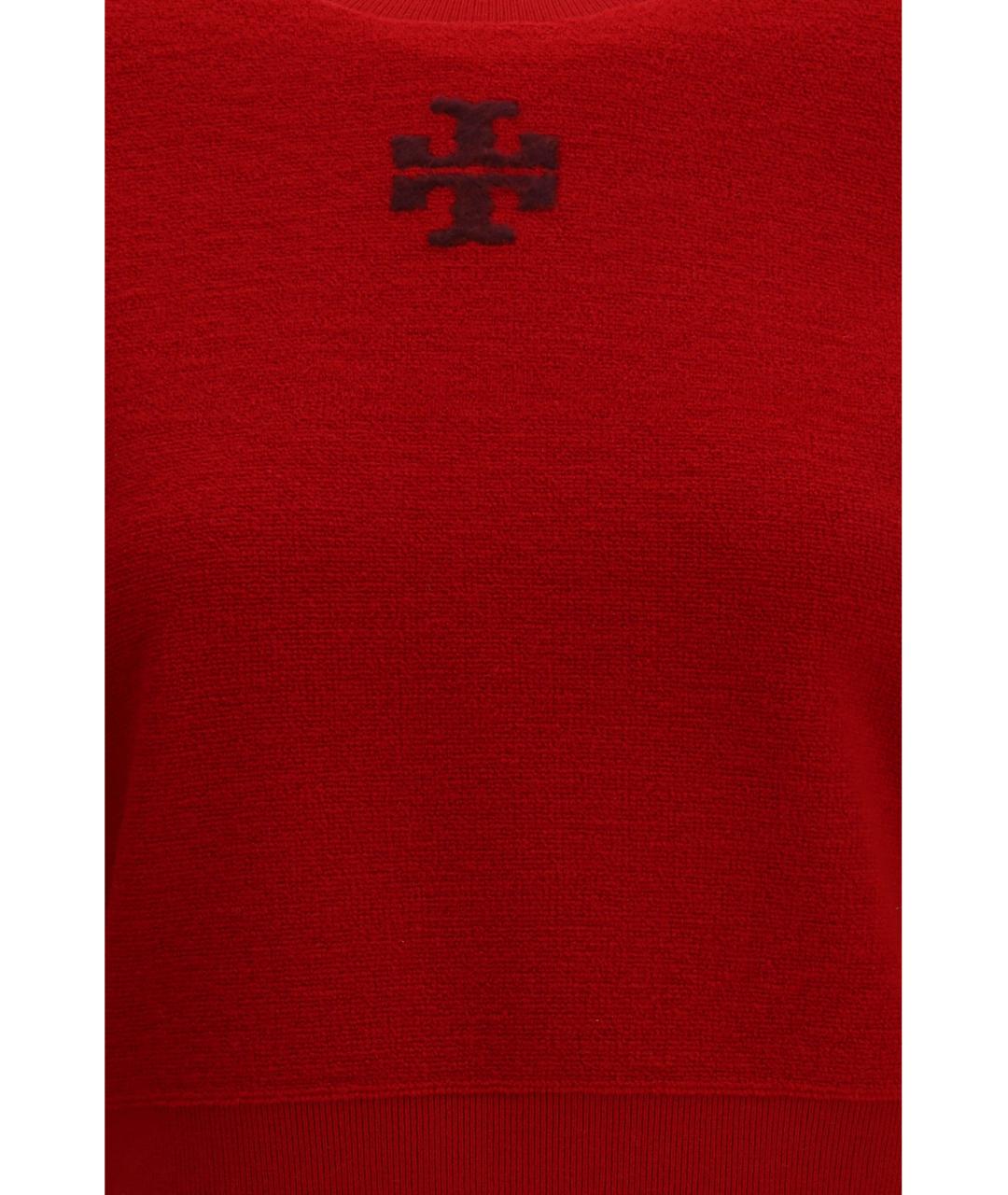 TORY BURCH Красный шерстяной джемпер / свитер, фото 3