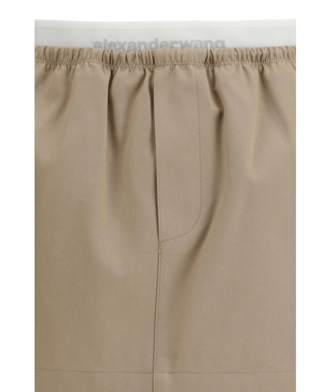 ALEXANDER WANG Серая хлопковая юбка мини, фото 3