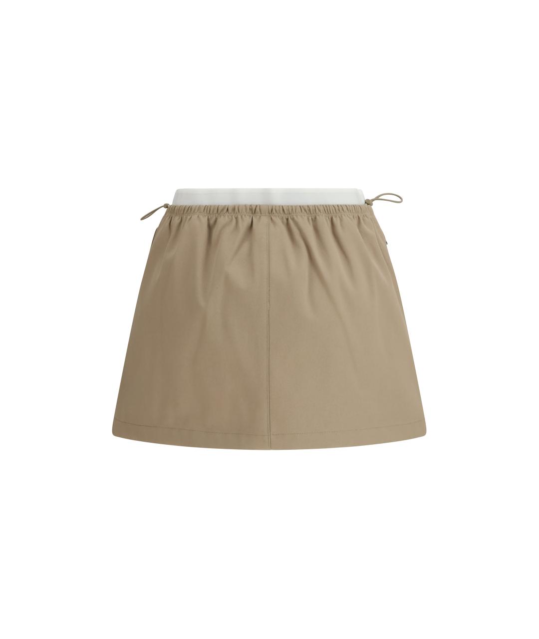 ALEXANDER WANG Серая хлопковая юбка мини, фото 2