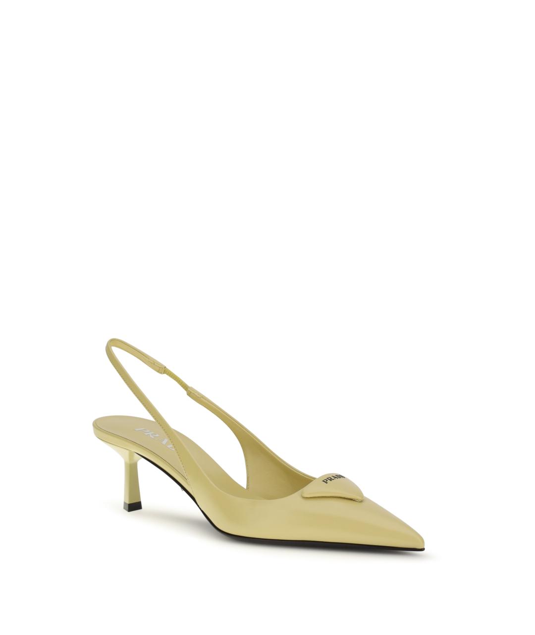 PRADA Желтые кожаные туфли, фото 2