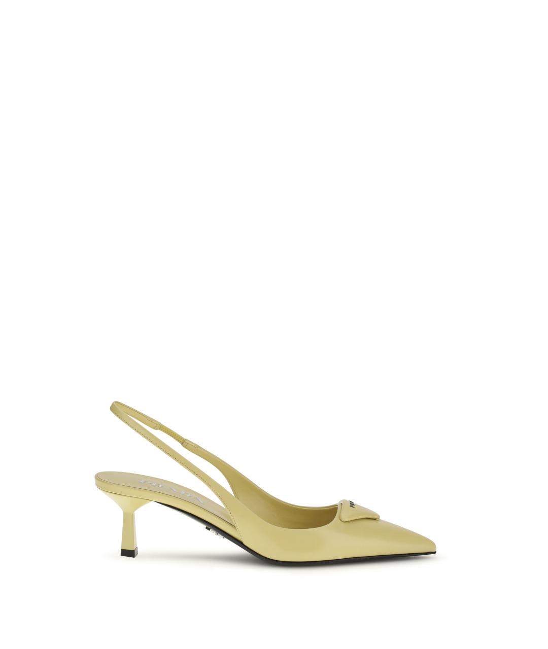 PRADA Желтые кожаные туфли, фото 1