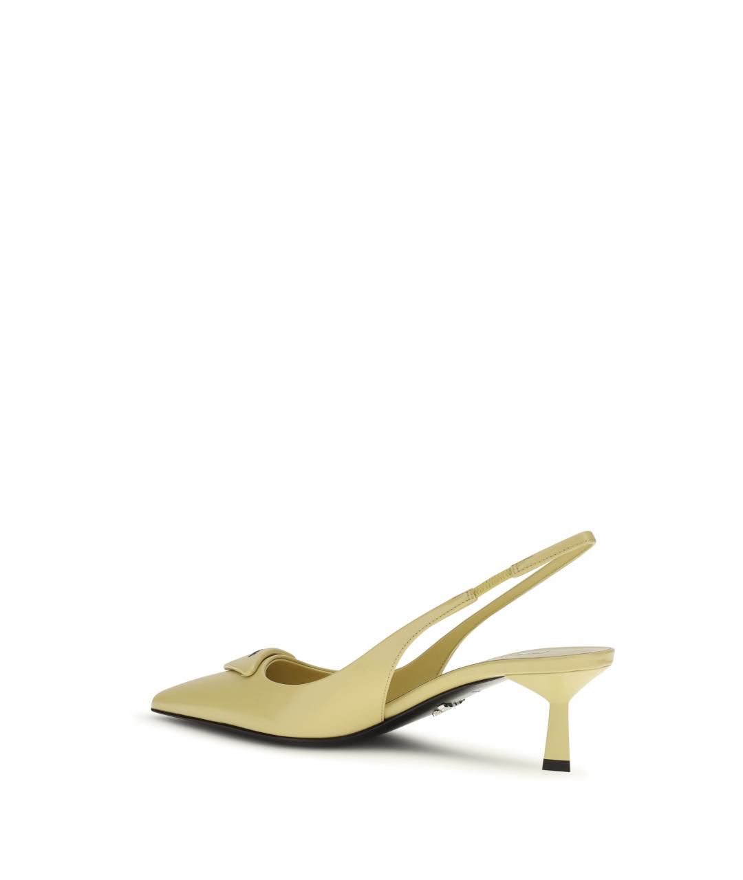 PRADA Желтые кожаные туфли, фото 3
