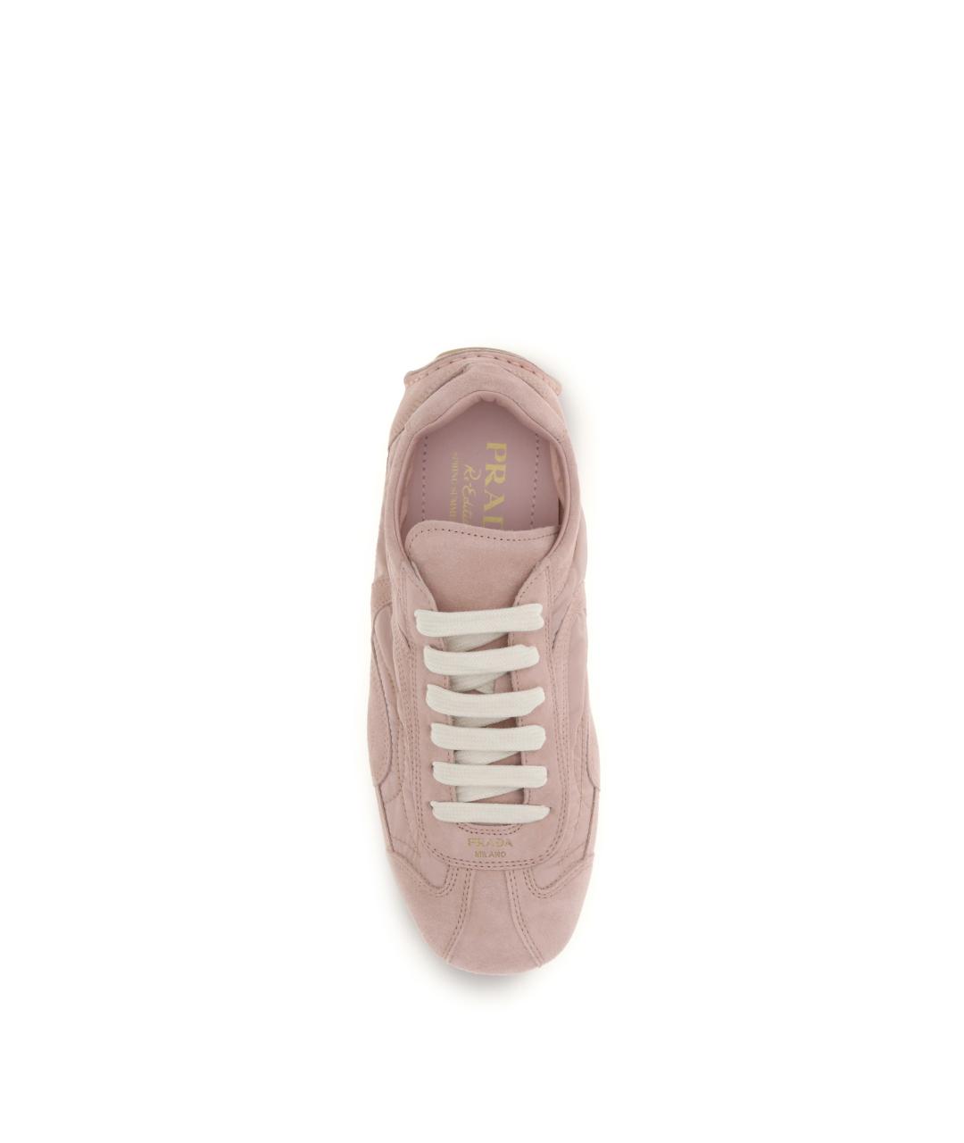 PRADA Розовые замшевые кроссовки, фото 4