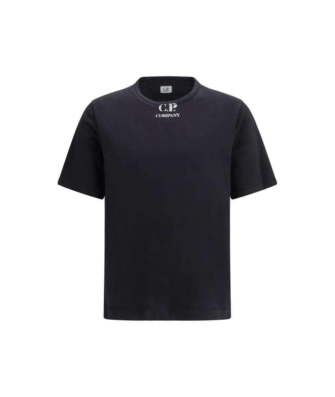 CP COMPANY Черная хлопковая футболка, фото 4