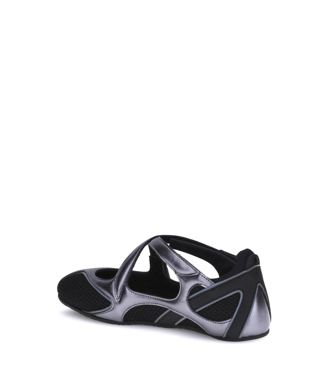 THE ATTICO Черные синтетические балетки, фото 3