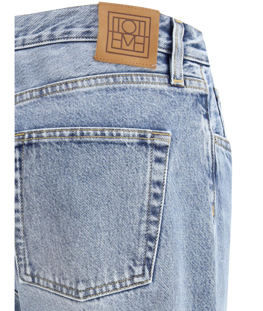 TOTEME Голубые хлопковые прямые джинсы, фото 3