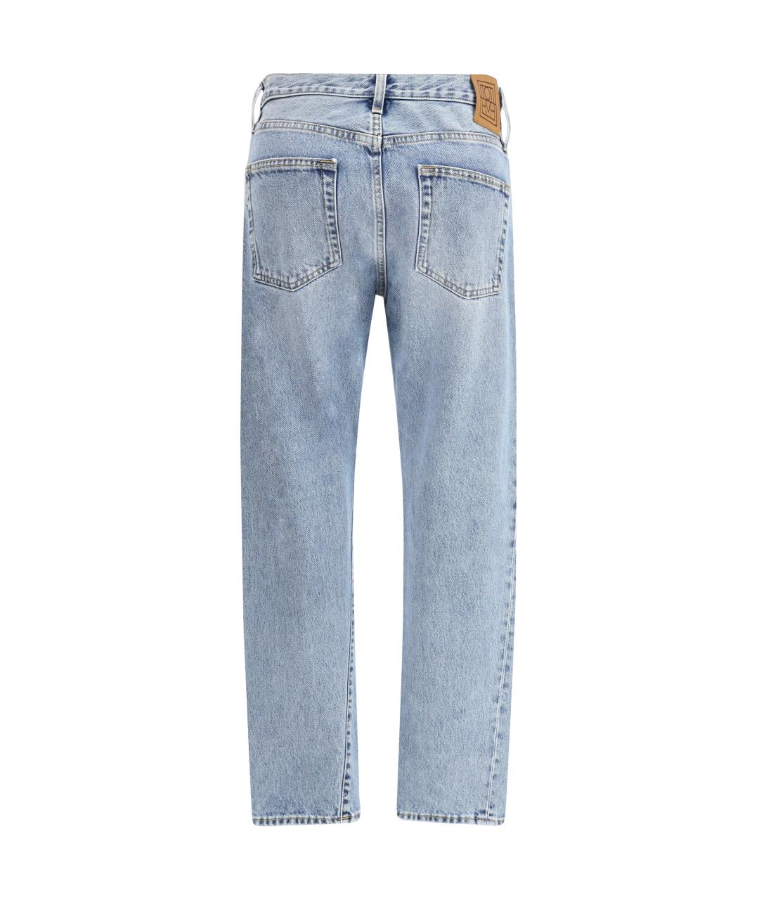 TOTEME Голубые хлопковые прямые джинсы, фото 2