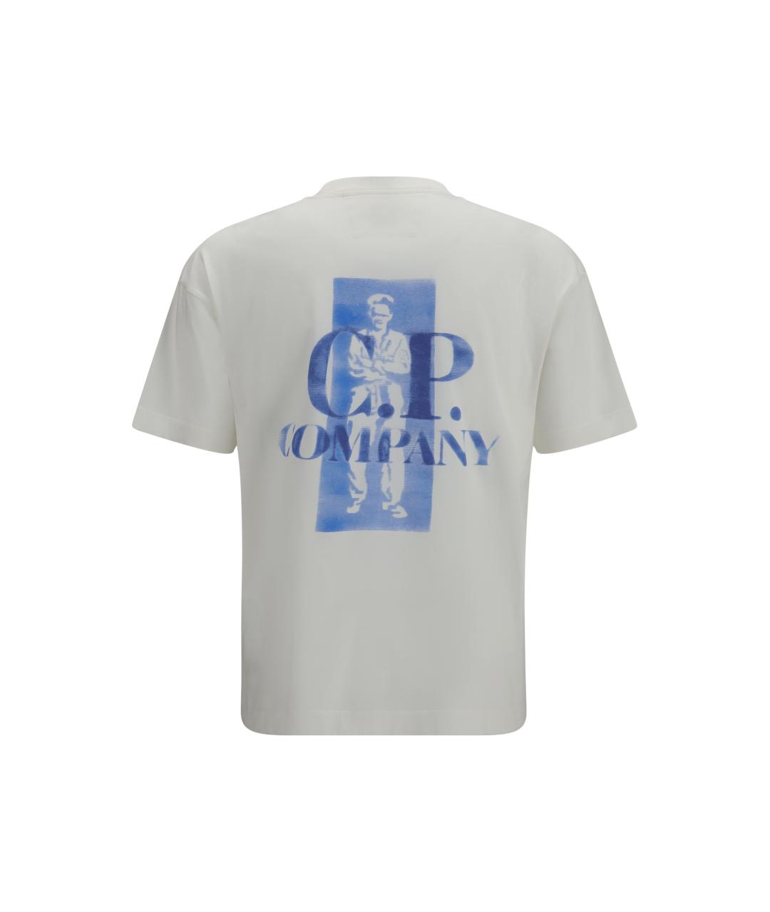 CP COMPANY Белая хлопковая футболка, фото 2