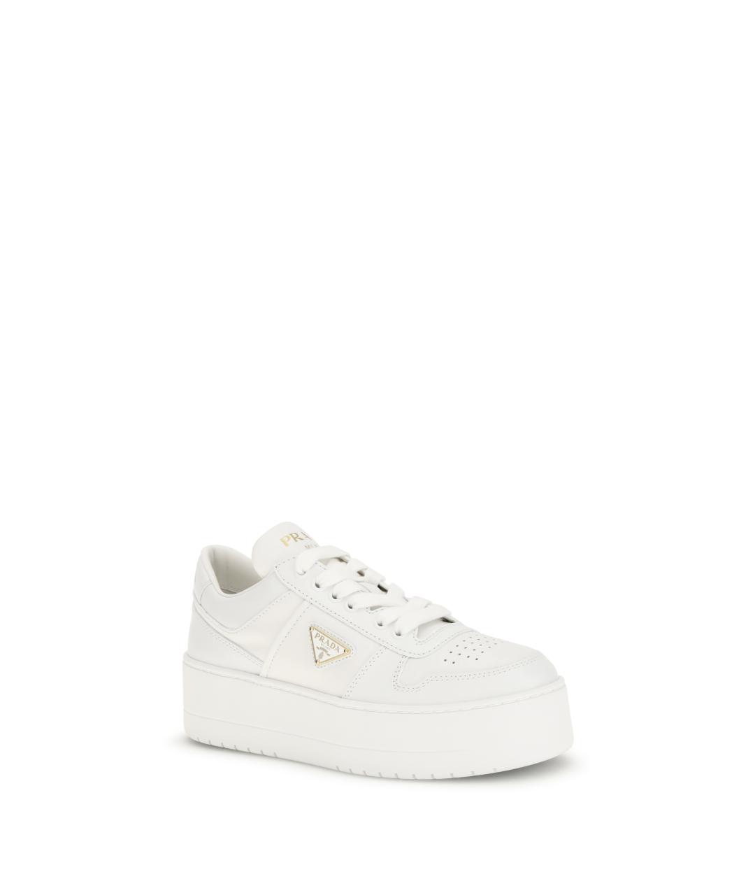 PRADA Белые кожаные кеды, фото 2