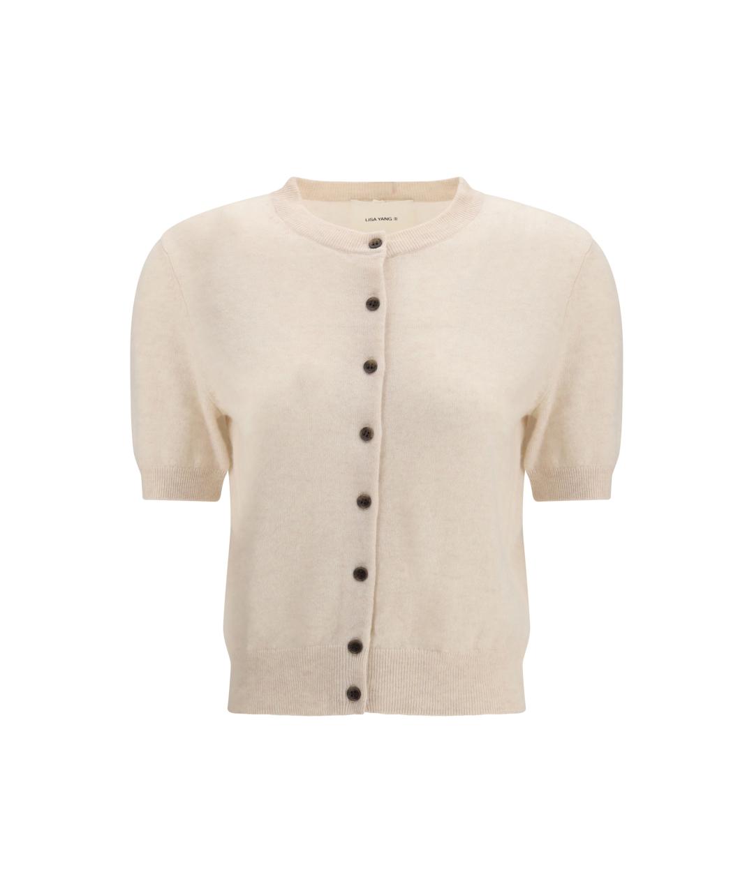 LISA YANG Бежевый кашемировый кардиган, фото 1