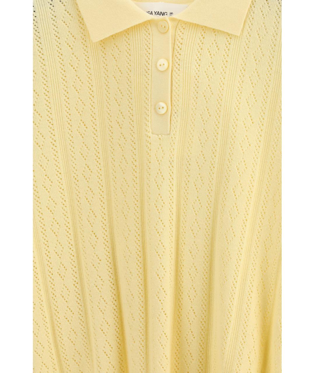 LISA YANG Желтая хлопковая футболка, фото 3