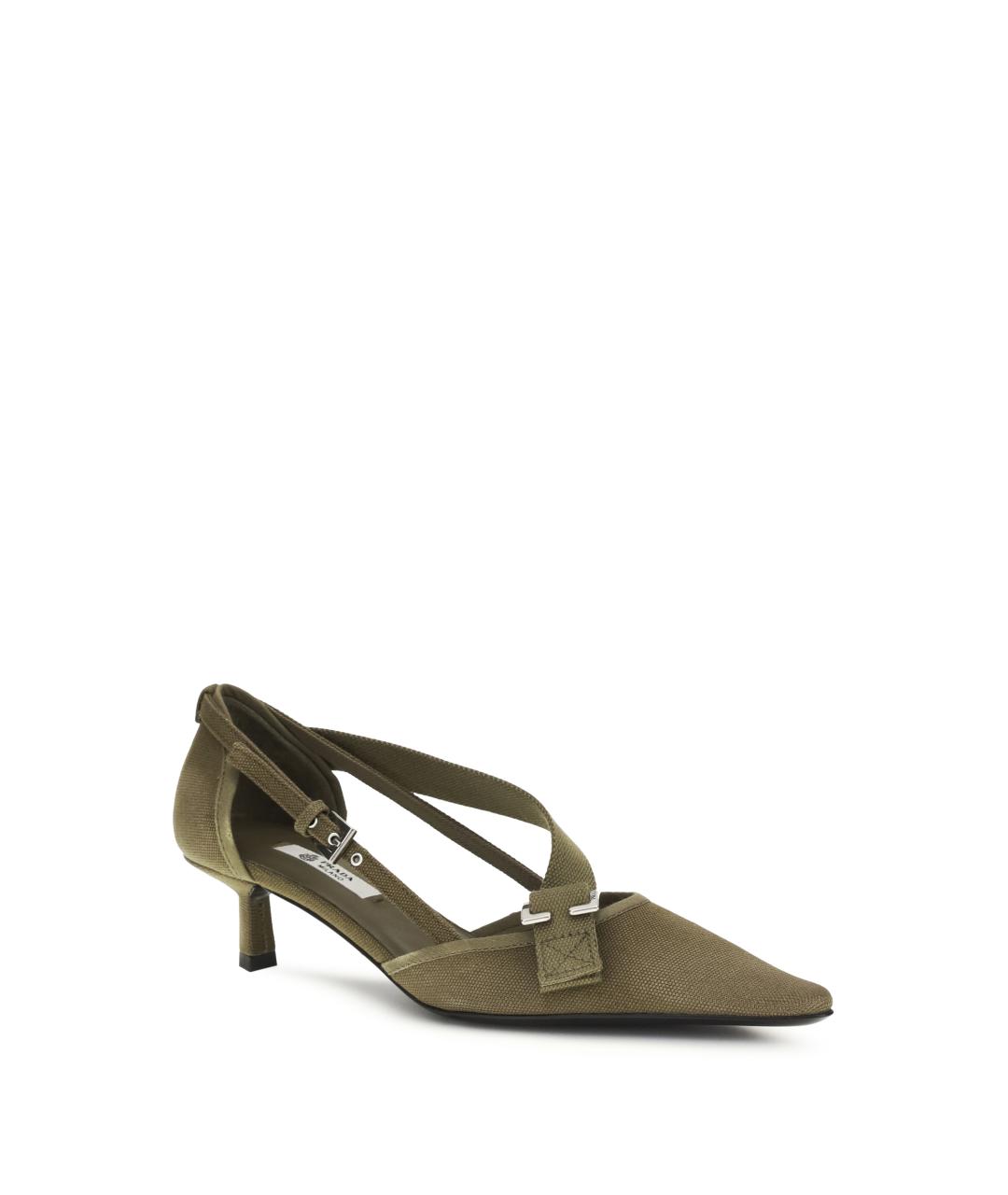 PRADA Зеленые текстильные туфли, фото 2