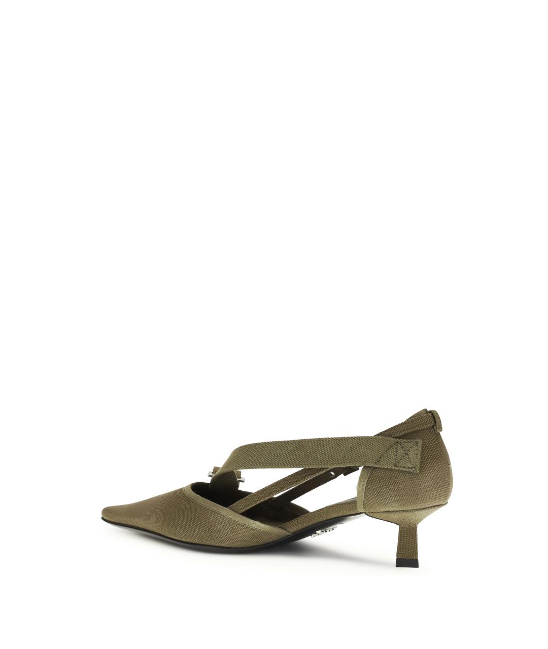 PRADA Зеленые текстильные туфли, фото 3